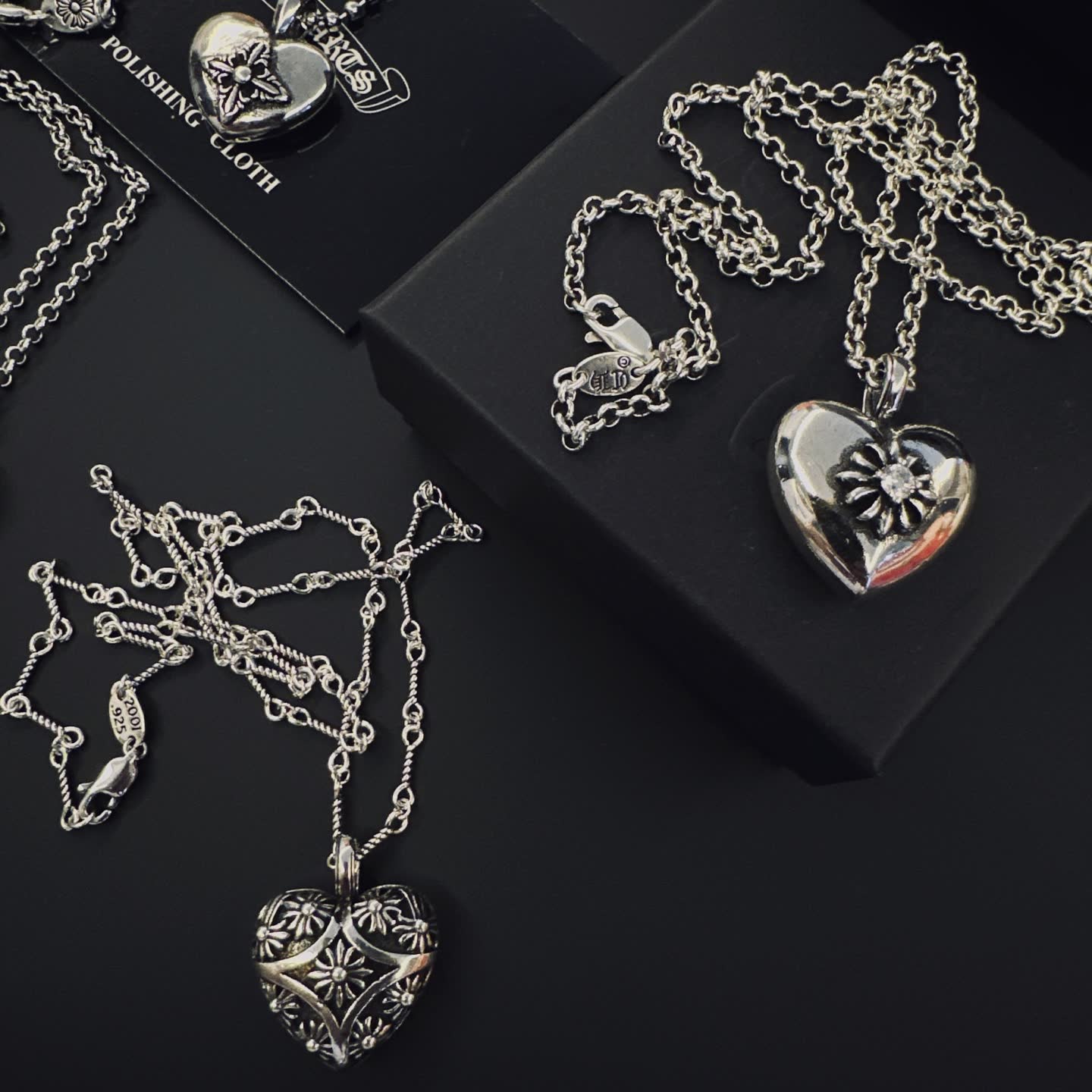 Chrome Hearts Silver Heart Locket Necklace